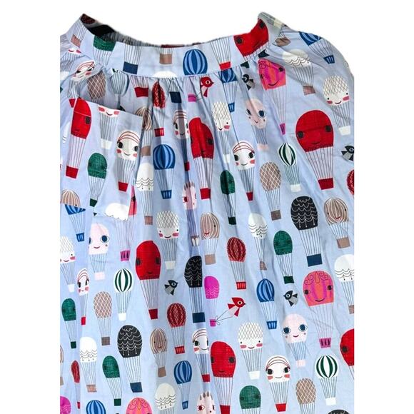 Modcloth Smiling Hot Air Balloon Skirt Cotton Size XS Novelty Graphic Print - Picture 3 of 11